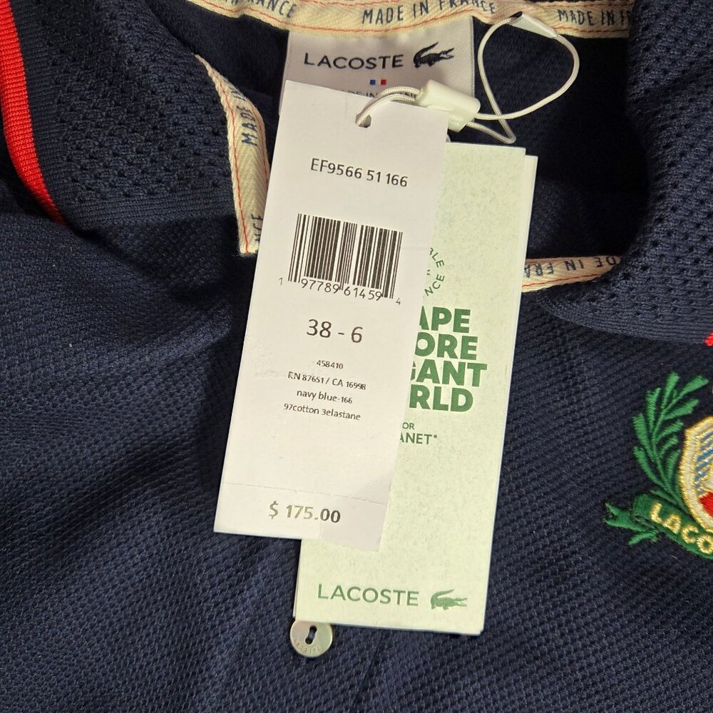 NWT LACOSTE USA Women's Short-Sleeve Side-Stripe Polo Dress - Picture 3 of 5